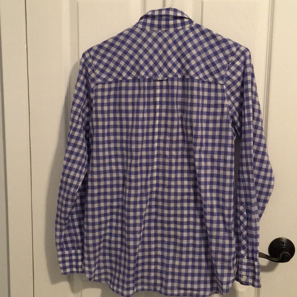 J.Crew Periwinkle checked shirt. Gingham! - Picture 4 of 7